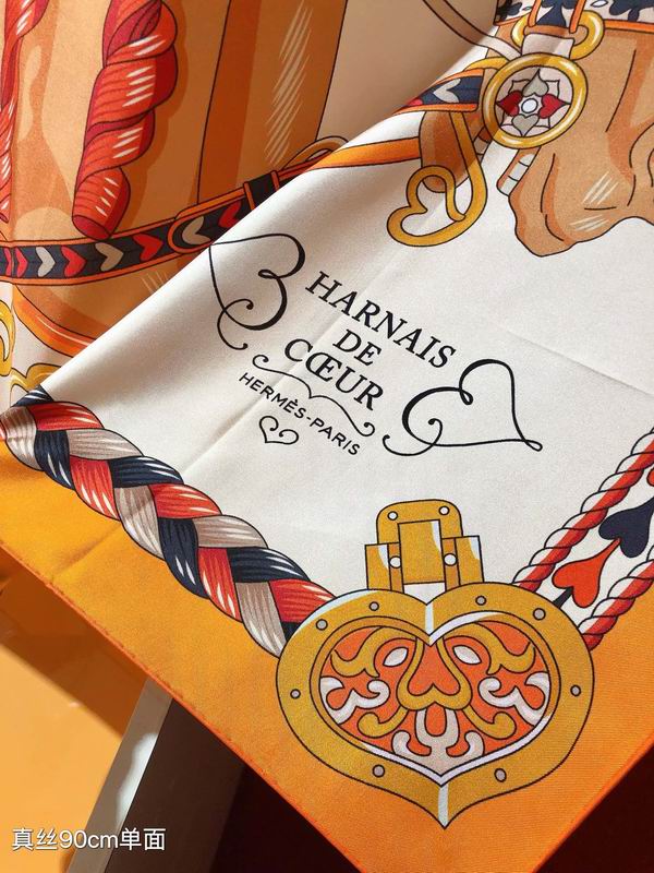 Hermes silk scarf 90X90cm E01 (14)