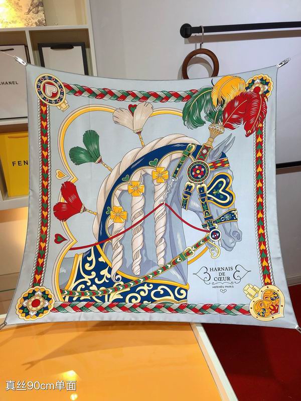 Hermes silk scarf 90X90cm E01 (25)