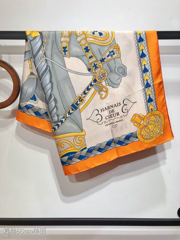Hermes silk scarf 90X90cm E01 (29)
