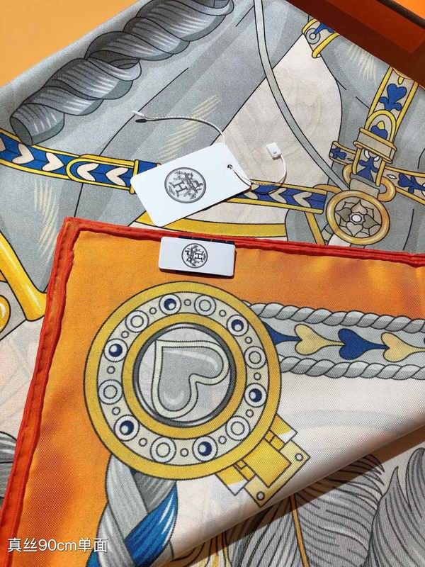 Hermes silk scarf 90X90cm E01 (31)