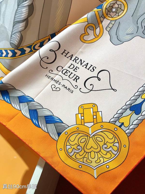 Hermes silk scarf 90X90cm E01 (33)