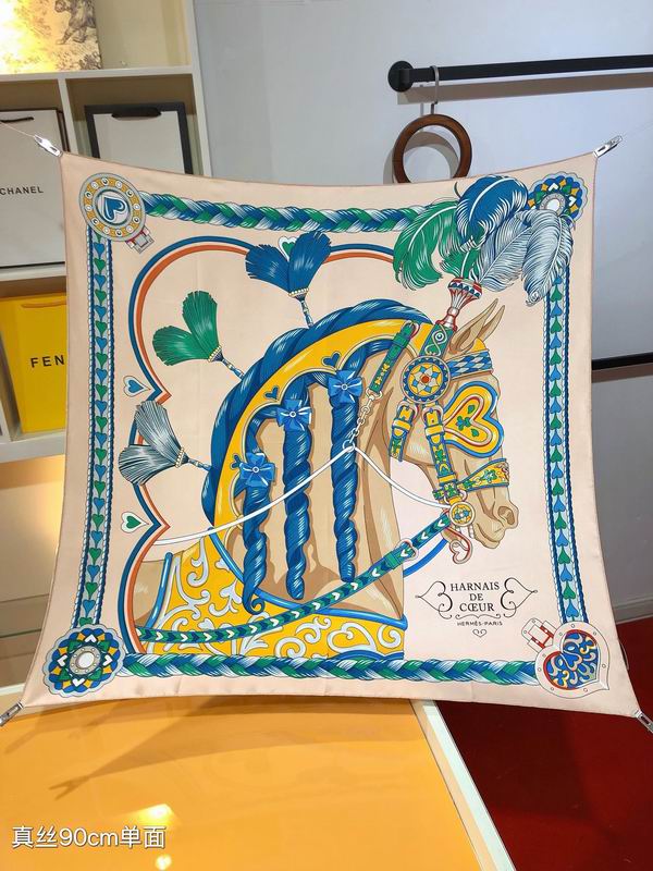 Hermes silk scarf 90X90cm E01 (7)