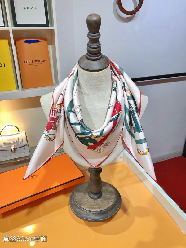 Hermes silk scarf 90X90cm E04 (10)