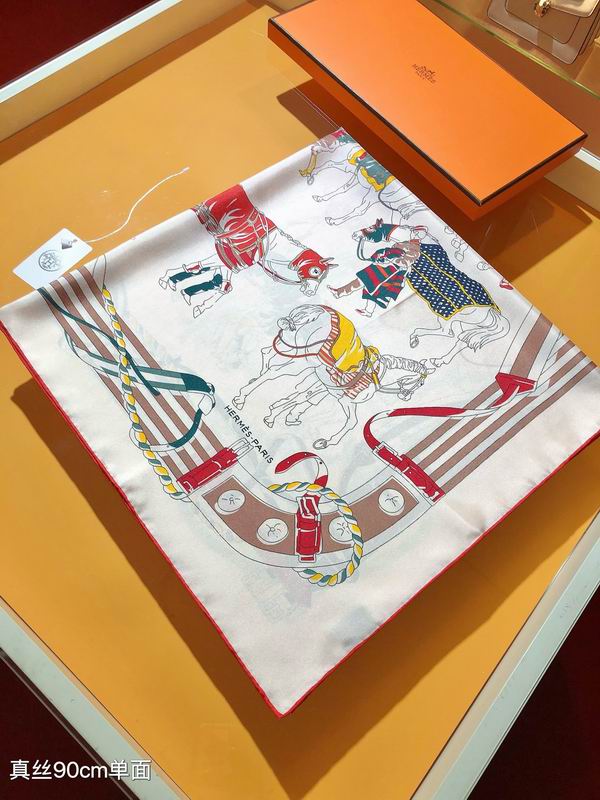Hermes silk scarf 90X90cm E04 (14)