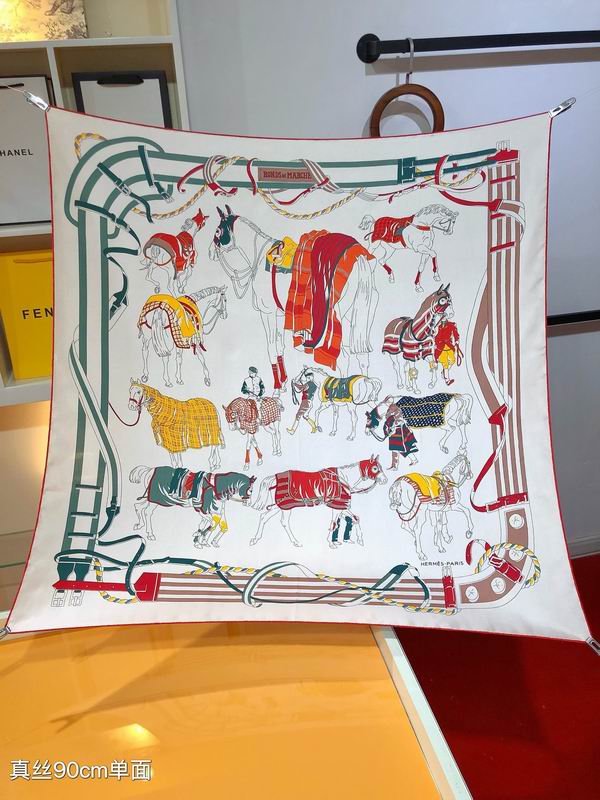 Hermes silk scarf 90X90cm E04 (16)