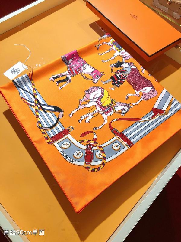 Hermes silk scarf 90X90cm E04 (17)