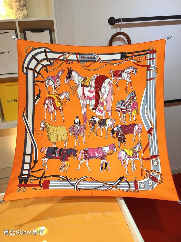 Hermes silk scarf 90X90cm E04 (18)
