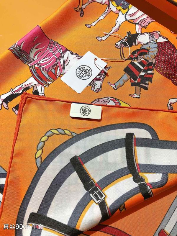 Hermes silk scarf 90X90cm E04 (22)