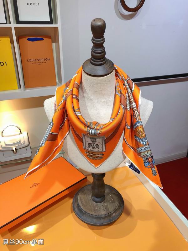 Hermes silk scarf 90X90cm E05 (1)