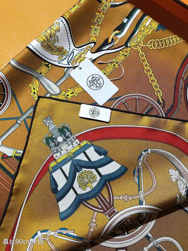 Hermes silk scarf 90X90cm E05 (9)