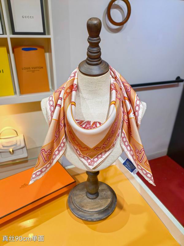 Hermes silk scarf 90X90cm E06 (1)