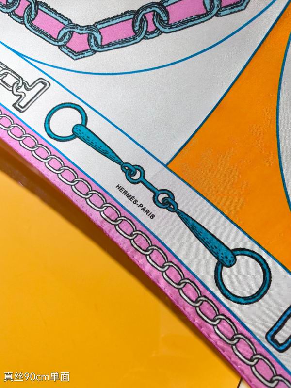Hermes silk scarf 90X90cm E06 (21)