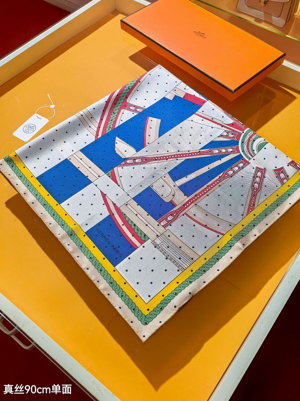 Hermes silk scarf 90X90cm E08 (12)
