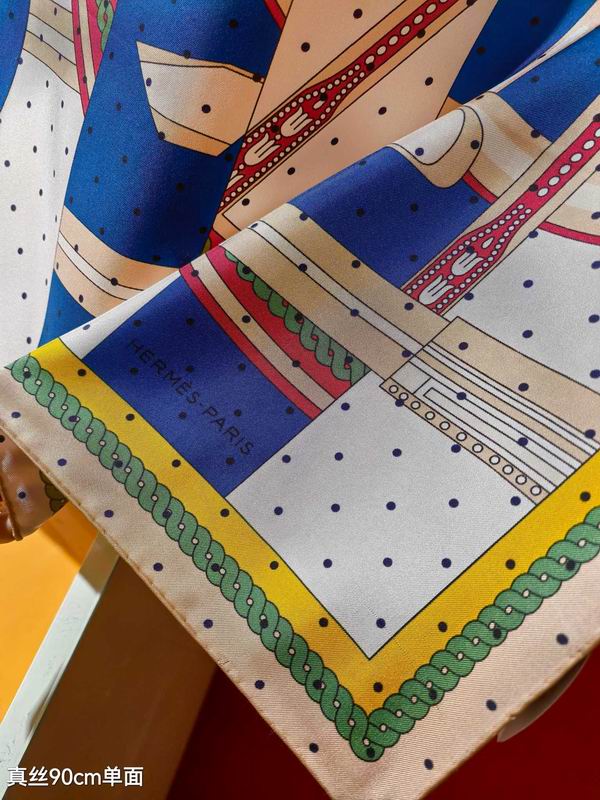 Hermes silk scarf 90X90cm E08 (13)