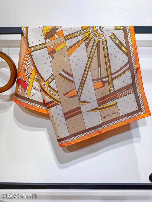 Hermes silk scarf 90X90cm E08 (2)