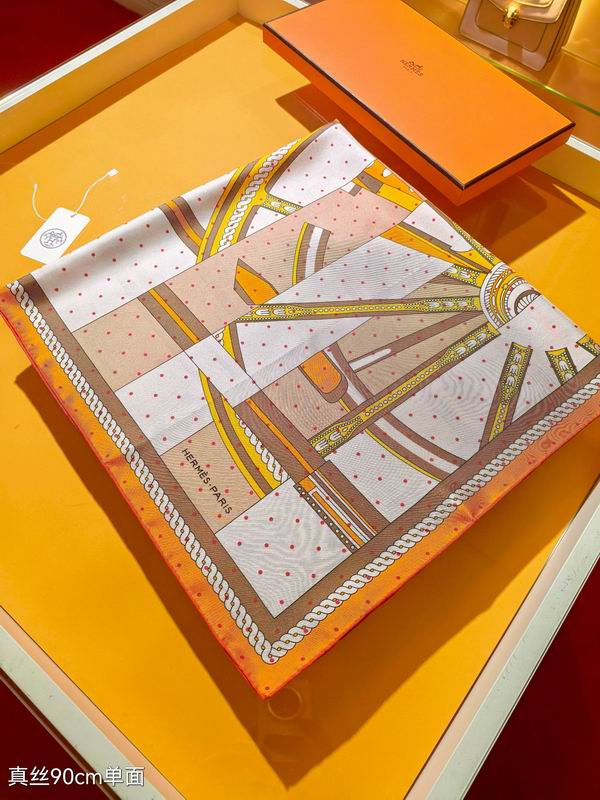 Hermes silk scarf 90X90cm E08 (4)