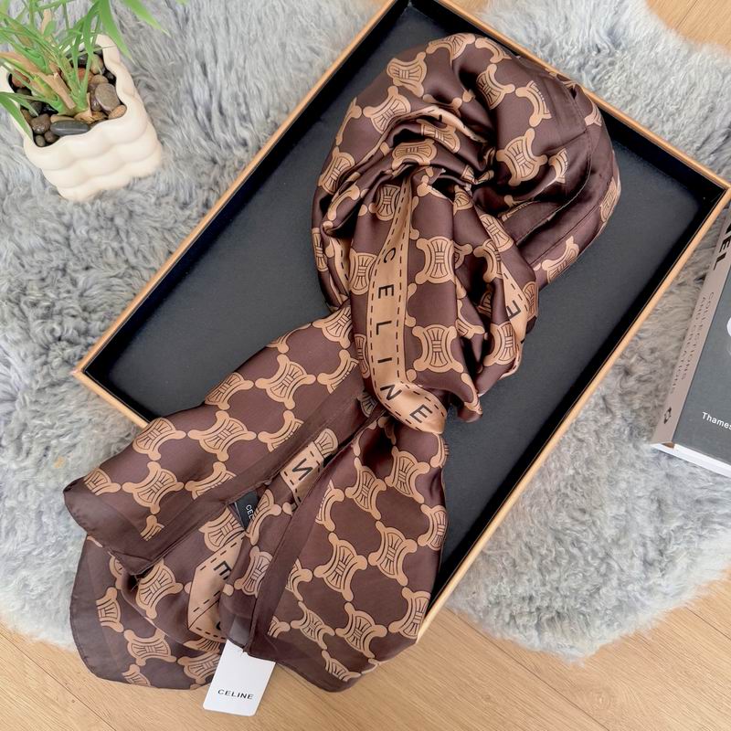 Celine silk scarf 90-180cm E25 (16)