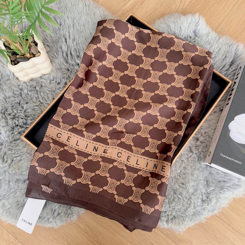 Celine silk scarf 90-180cm E25 (18)