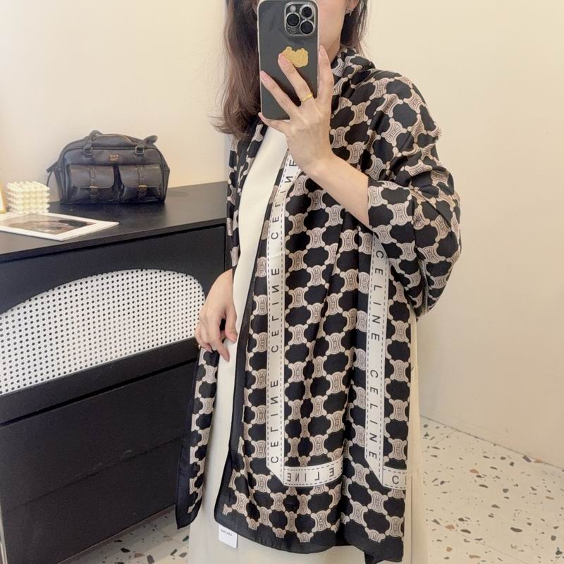 Celine silk scarf 90-180cm E25 (20)