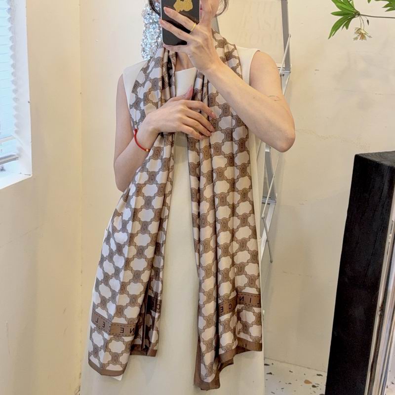 Celine silk scarf 90-180cm E25 (3)