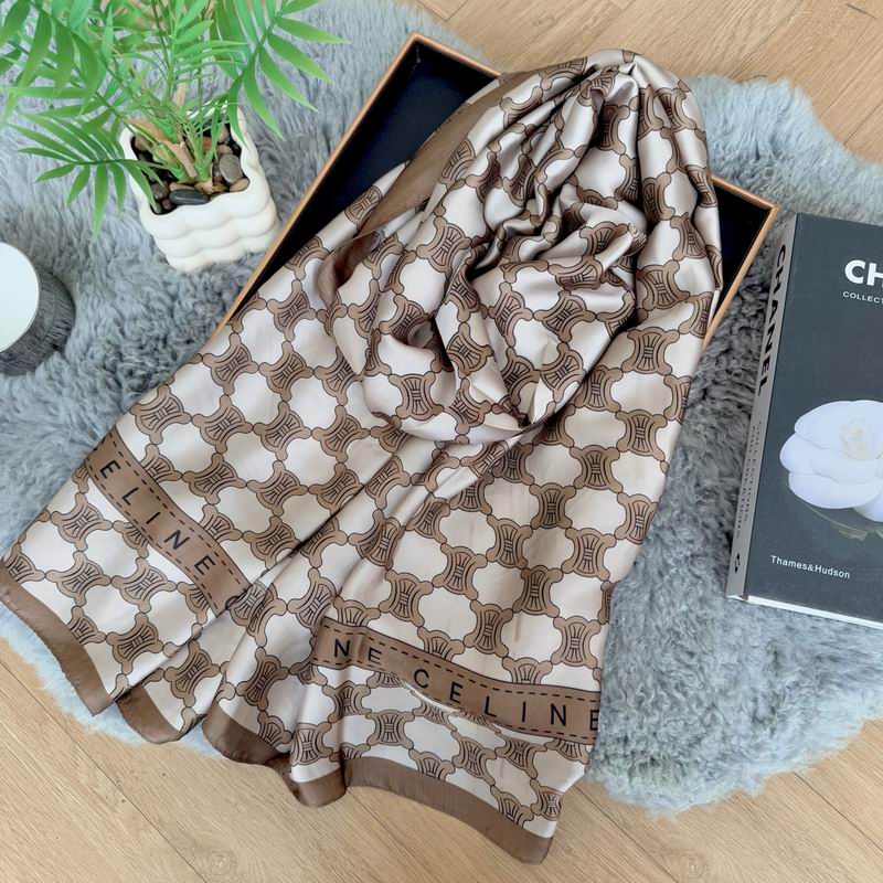 Celine silk scarf 90-180cm E25 (5)