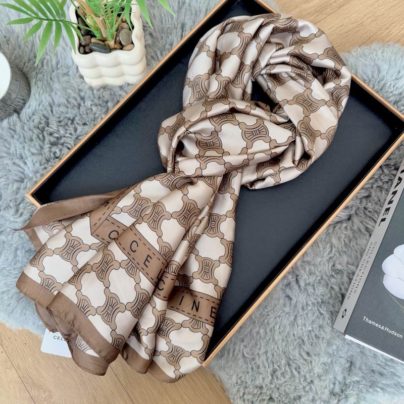 Celine silk scarf 90-180cm E25 (6)