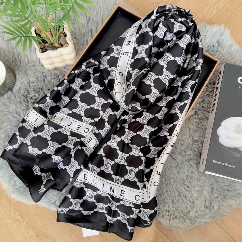 Celine silk scarf 90-180cm E25 (7)