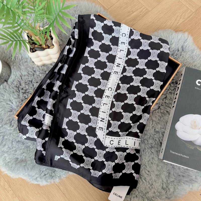 Celine silk scarf 90-180cm E25 (8)