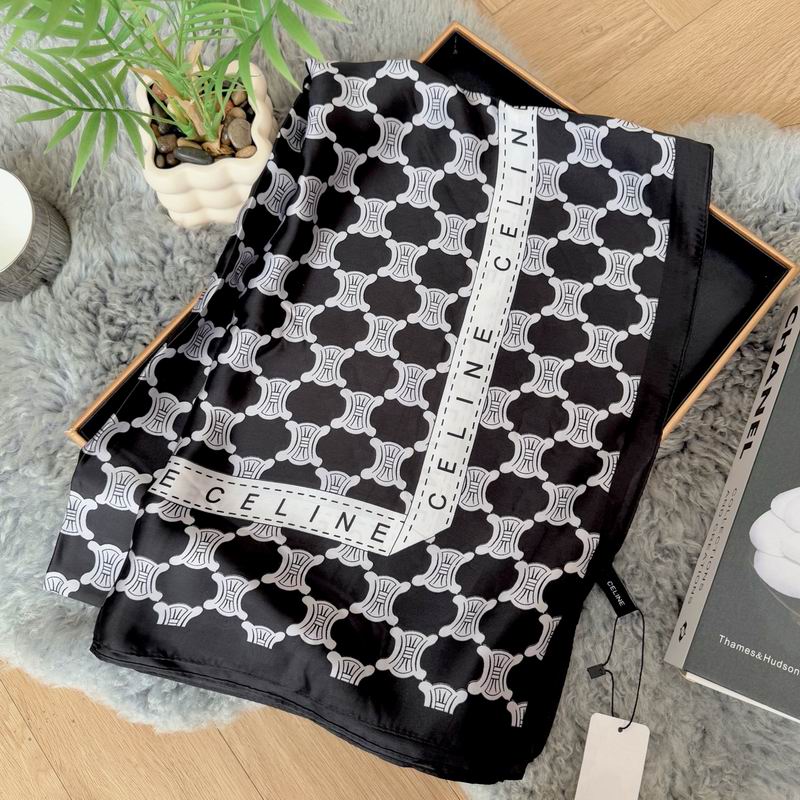 Celine silk scarf 90-180cm E25 (9)