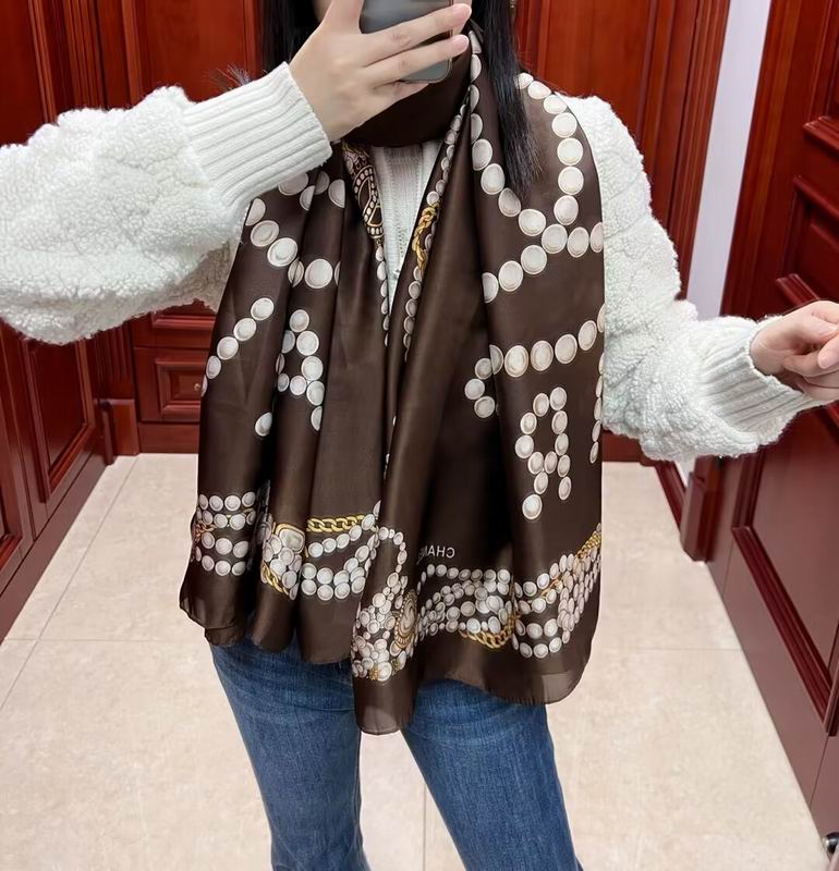 Chanel silk scarf 180X90cm E10 (3)