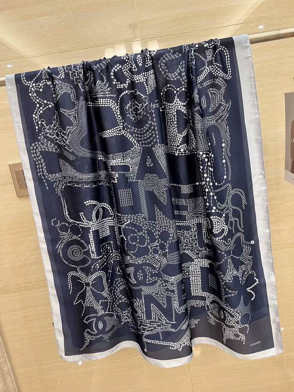 Chanel silk scarf 180X90cm E18 (4)