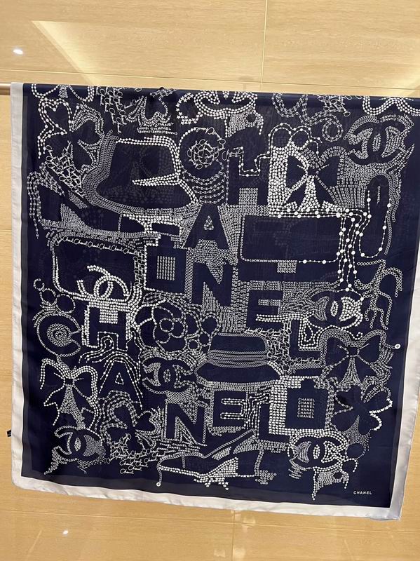 Chanel silk scarf 180X90cm E18 (5)