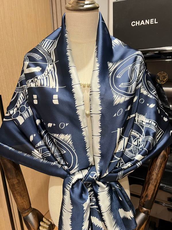 Chanel silk scarf 180X90cm E19 (3)