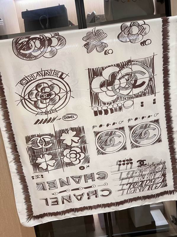 Chanel silk scarf 180X90cm E19 (4)