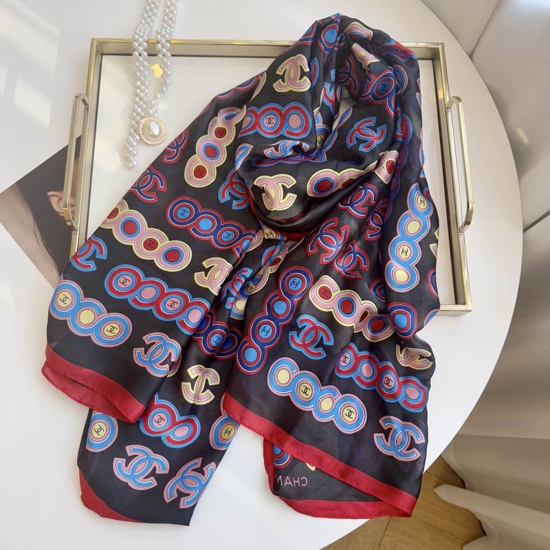 Chanel silk scarf 90-180cm E07 (11)