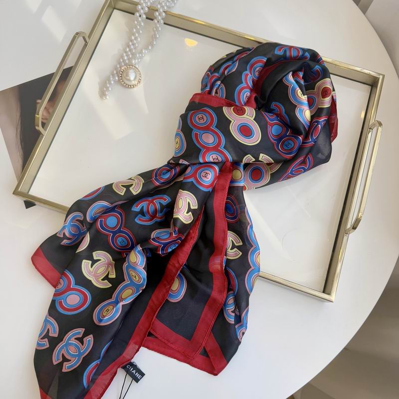 Chanel silk scarf 90-180cm E07 (12)