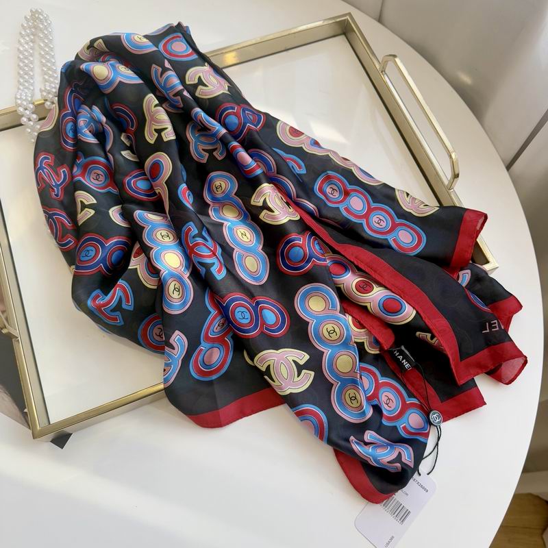 Chanel silk scarf 90-180cm E07 (13)