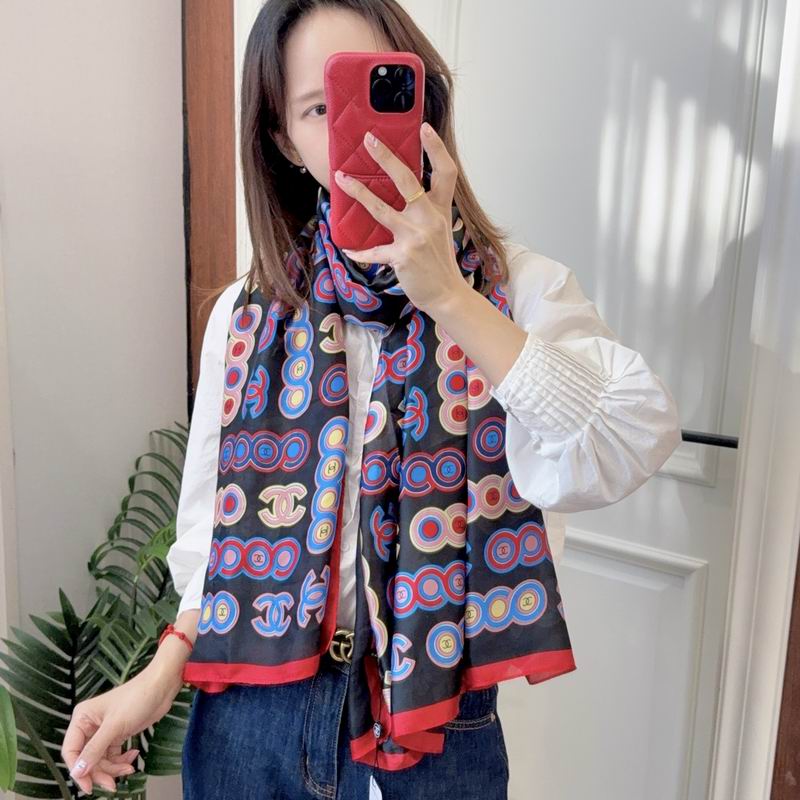 Chanel silk scarf 90-180cm E07 (9)