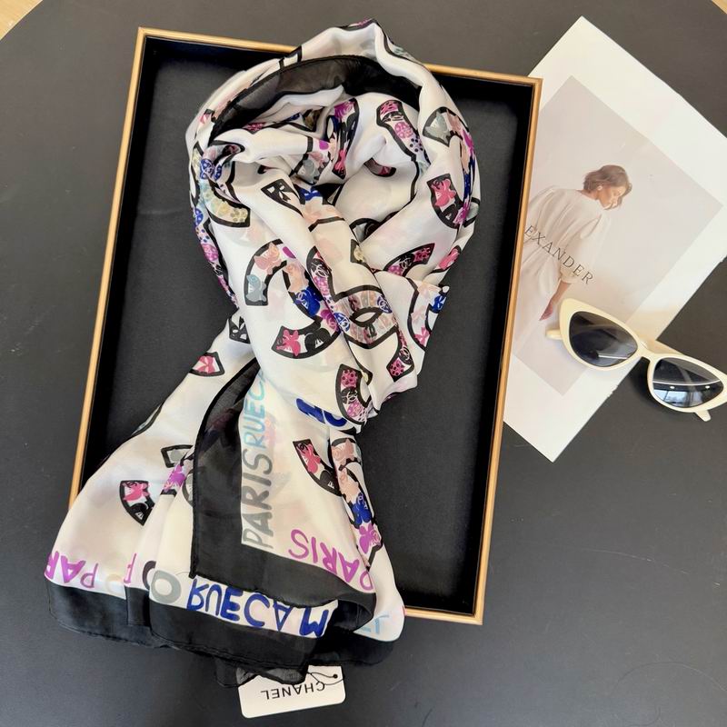 Chanel silk scarf 90-180cm E11 (15)