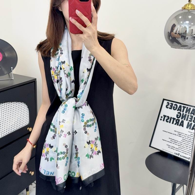Chanel silk scarf 90-180cm E13 (2)