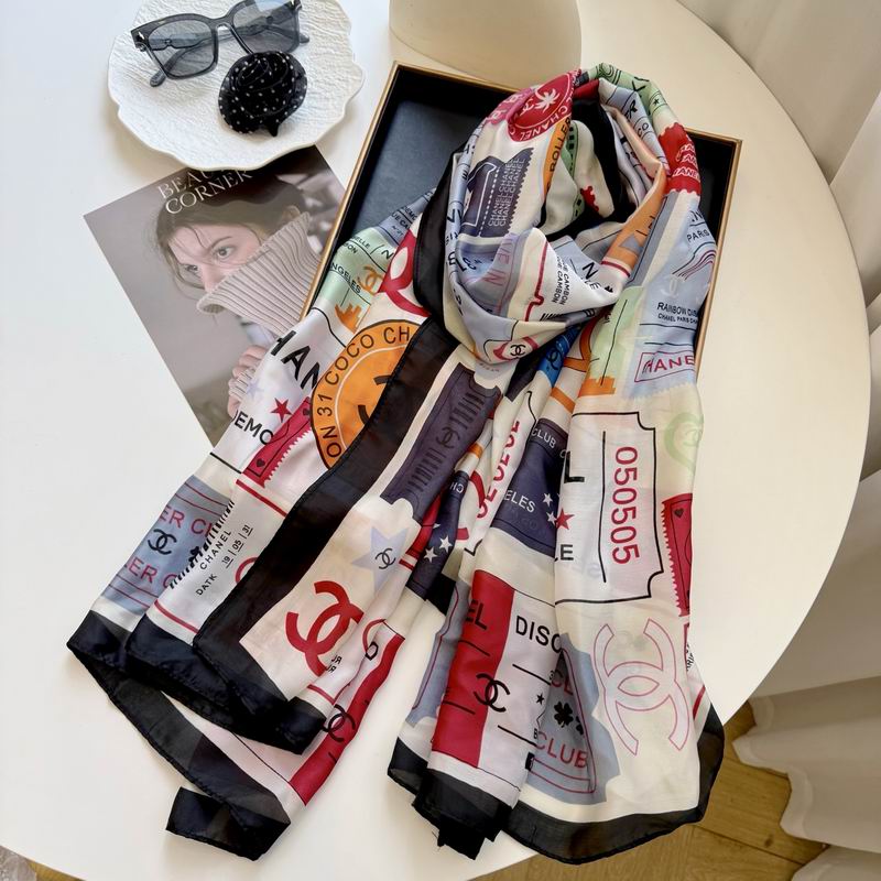 Chanel silk scarf 90-180cm E17 (11)
