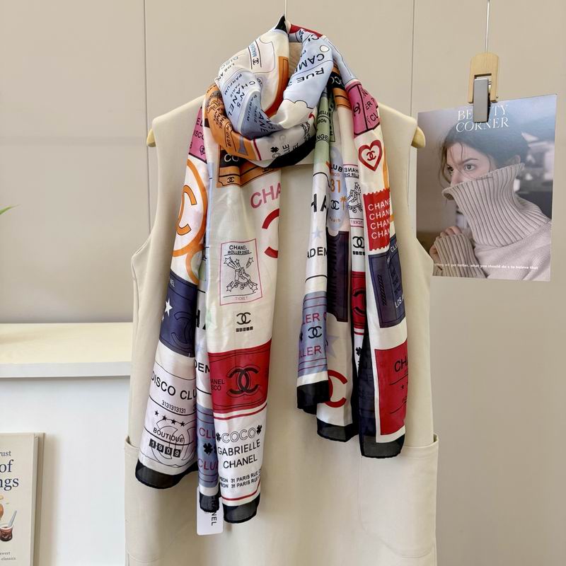 Chanel silk scarf 90-180cm E17 (13)