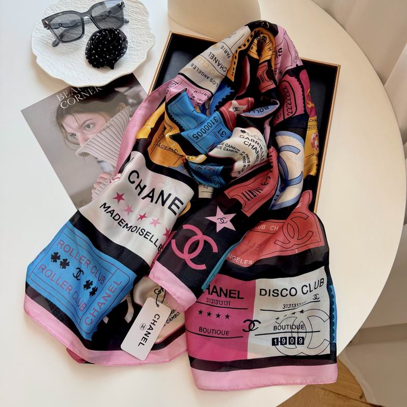 Chanel silk scarf 90-180cm E17 (17)