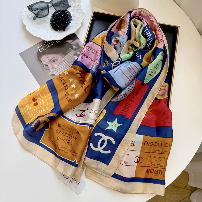 Chanel silk scarf 90-180cm E17 (3)