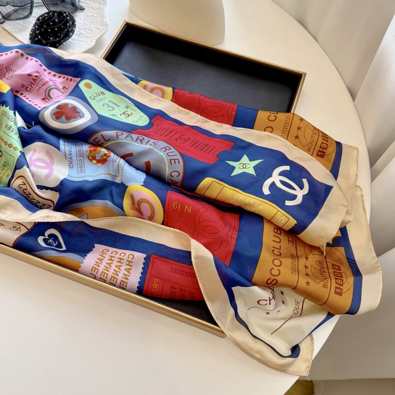 Chanel silk scarf 90-180cm E17 (4)