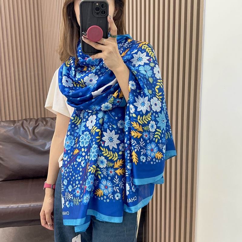 Chanel silk scarf 90-180cm E42 (12)