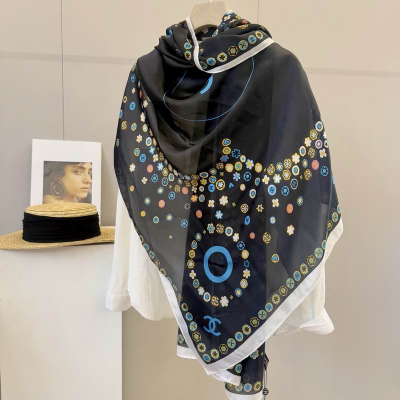 Chanel silk scarf 90-180cm E47 (11)