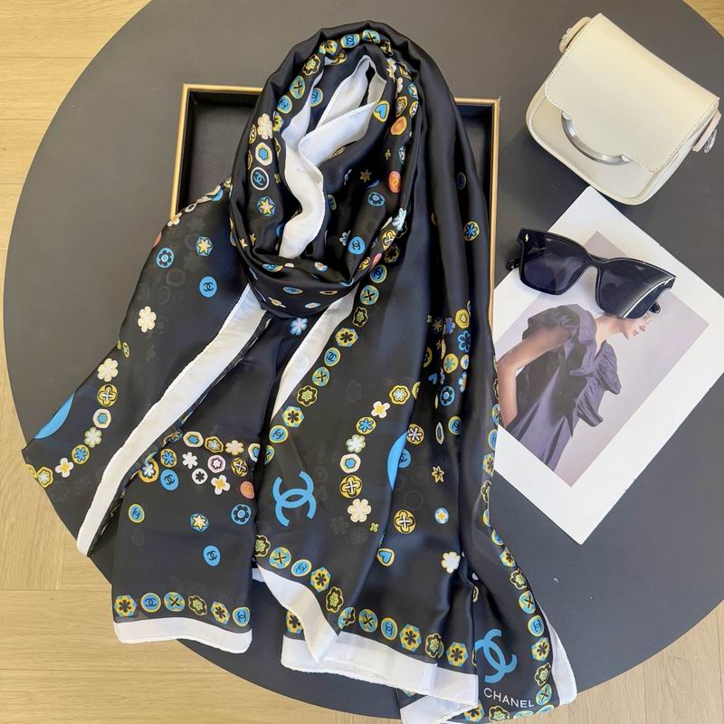 Chanel silk scarf 90-180cm E47 (12)