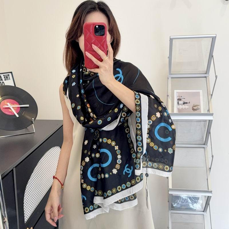 Chanel silk scarf 90-180cm E47 (9)