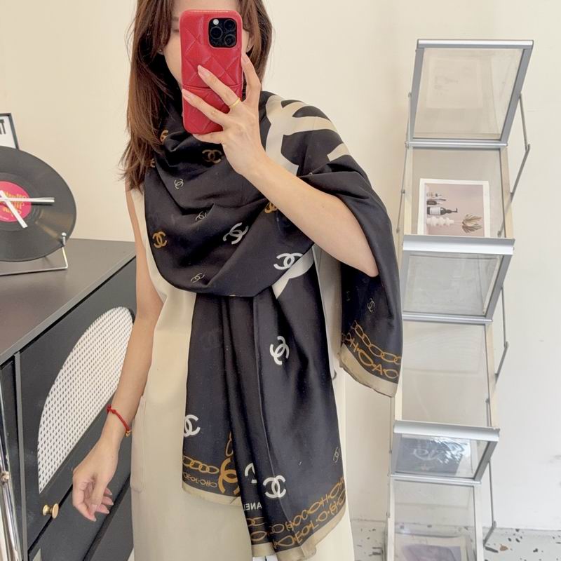 Chanel silk scarf 90-180cm E51 (15)